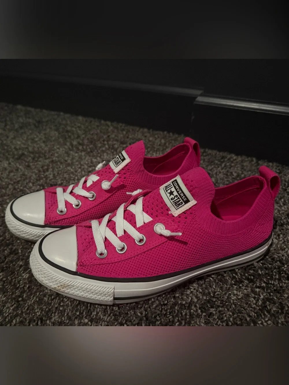 Converse Low Top Sneakers - Hot Pink & White
